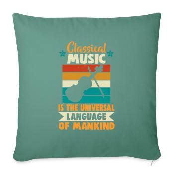 Musiciens d’orchestre de musique classique - Housse de coussin décorative 45 x 45 cm - vert sapin - Devant