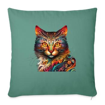 Amoureux des chats Cool Cat Design Cat Mama - Housse de coussin décorative 45 x 45 cm - vert sapin - Devant