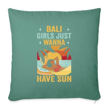 Bali Indonésie vacances à la plage au bord de la mer - Housse de coussin décorative 45 x 45 cm - vert sapin - Devant