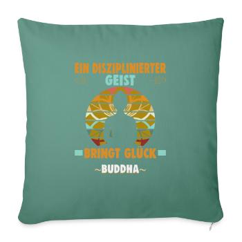 Méditation bouddhiste Bouddhisme Zen Bouddha Bouddhisme et Yoga - Housse de coussin décorative 45 x 45 cm - vert sapin - Devant