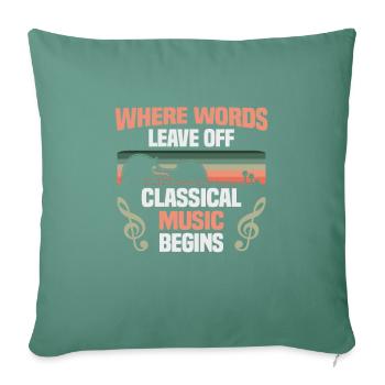 Musiciens d’orchestre de musique classique - Housse de coussin décorative 45 x 45 cm - vert sapin - Devant