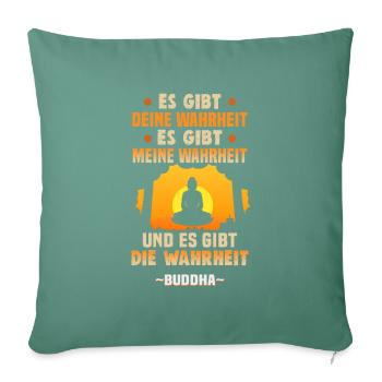 Méditation bouddhiste Bouddhisme Zen Bouddha Bouddhisme et Yoga - Housse de coussin décorative 45 x 45 cm - vert sapin - Devant