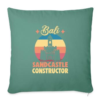 Bali Indonésie vacances à la plage au bord de la mer - Housse de coussin décorative 45 x 45 cm - vert sapin - Devant