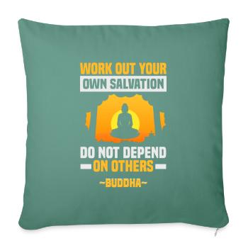 Méditation bouddhiste Bouddhisme Zen Bouddha Bouddhisme et Yoga - Housse de coussin décorative 45 x 45 cm - vert sapin - Devant
