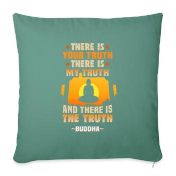 Méditation bouddhiste, Zen, Bouddha, bouddhisme et yoga - Housse de coussin décorative 45 x 45 cm - vert sapin - Devant