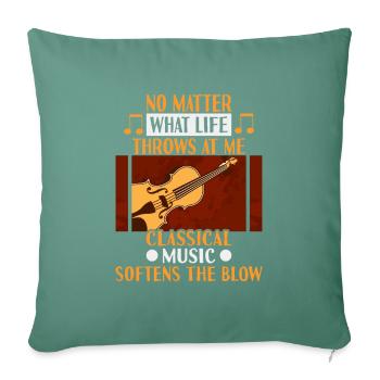 Musiciens d’orchestre de musique classique - Housse de coussin décorative 45 x 45 cm - vert sapin - Devant