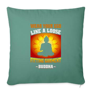 Méditation bouddhiste, Zen, Bouddha, bouddhisme et yoga - Housse de coussin décorative 45 x 45 cm - vert sapin - Devant