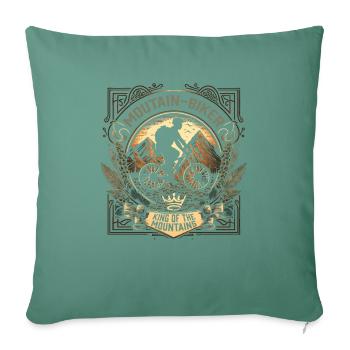 Conception de descente amusante en VTT pour les fans de VTT - Housse de coussin décorative 45 x 45 cm - vert sapin - Devant