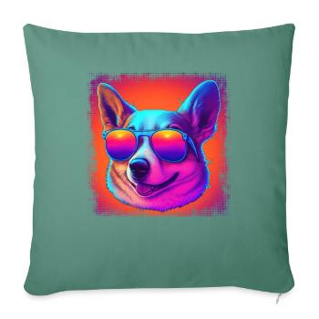Hunde CartoonWelsh Corgi Design für Hundeliebhaber - Sofakissenbezug 45 x 45 cm - Tanngrün - Vorne