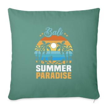 Bali Indonésie vacances à la plage au bord de la mer - Housse de coussin décorative 45 x 45 cm - vert sapin - Devant