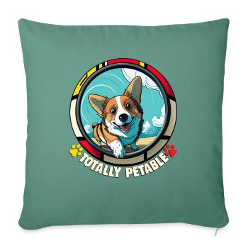 Hunde CartoonWelsh Corgi Design für Hundeliebhaber - Sofakissenbezug 45 x 45 cm - Tanngrün - Vorne