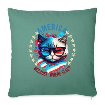 Amerikanisch Patriotisch USA Design - Sofakissenbezug 45 x 45 cm - Tanngrün - Vorne