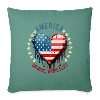 Amerikanisch Patriotisch USA Design - Sofakissenbezug 45 x 45 cm - Tanngrün - Vorne