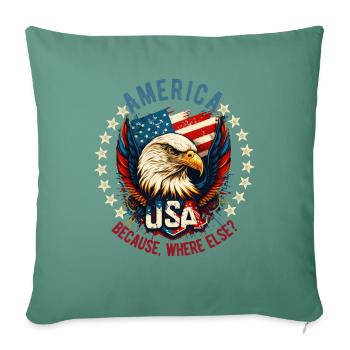 Amerikanisch Patriotisch USA Design - Sofakissenbezug 45 x 45 cm - Tanngrün - Vorne
