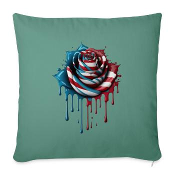 American Patriotic USA Design - Housse de coussin décorative 45 x 45 cm - vert sapin - Devant