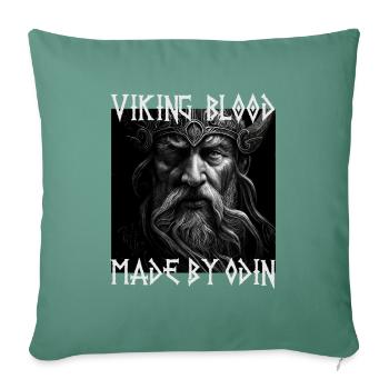 Sang viking fabriqué par Odin Viking Culture - Housse de coussin décorative 45 x 45 cm - vert sapin - Devant