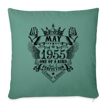 Geburtstag Mai 1955 geboren im Mai 1955 - Sofakissenbezug 45 x 45 cm - Tanngrün - Vorne