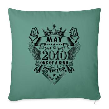 Birthday May 2010 born in May 2010 - Sofa pillowcase 17,3'' x 17,3'' (45 x 45 cm) - cypress green - Front