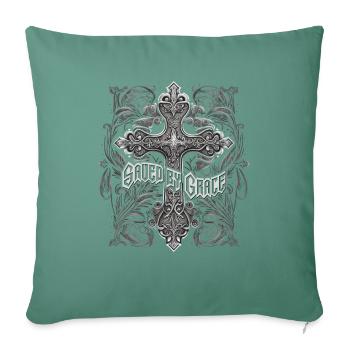 Christliche Mittelalter Designs Gotisches Kreuz - Sofakissenbezug 45 x 45 cm - Tanngrün - Vorne