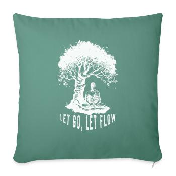 Méditation bouddhiste Bouddhisme Zen Bouddha Bouddhisme et Yoga - Housse de coussin décorative 45 x 45 cm - vert sapin - Devant