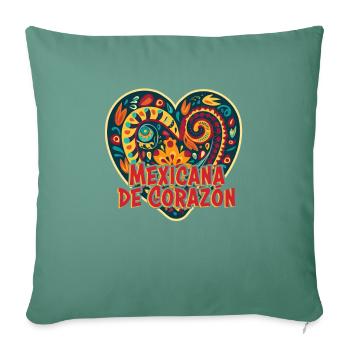 Mexique vacances à la plage au bord de la mer design beach motif - Housse de coussin décorative 45 x 45 cm - vert sapin - Devant