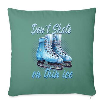 Patineur sur glace Patinage sur glace Patinage sur glace - Housse de coussin décorative 45 x 45 cm - vert sapin - Devant