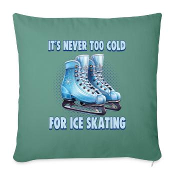 Patineur sur glace Patinage sur glace Patinage sur glace - Housse de coussin décorative 45 x 45 cm - vert sapin - Devant