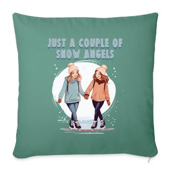 Patineur sur glace Patinage sur glace Patinage sur glace - Housse de coussin décorative 45 x 45 cm - vert sapin - Devant