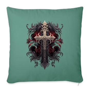 Gotisches Kreuz Goths Design Viktorianisch - Sofakissenbezug 45 x 45 cm - Tanngrün - Vorne