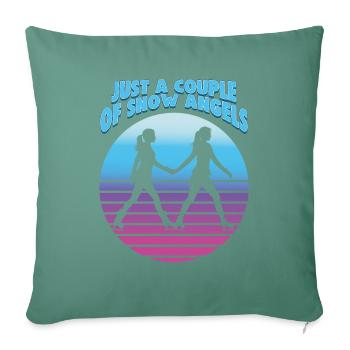 Patineur sur glace Patinage sur glace Patinage sur glace - Housse de coussin décorative 45 x 45 cm - vert sapin - Devant