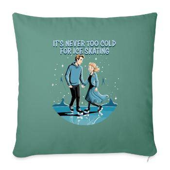 Patineur sur glace Patinage sur glace Patinage sur glace - Housse de coussin décorative 45 x 45 cm - vert sapin - Devant