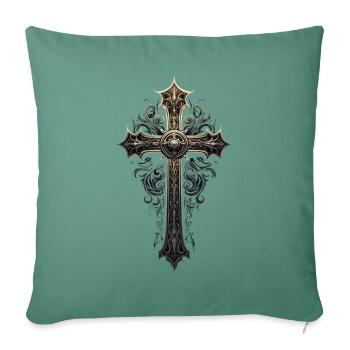 Gotisches Kreuz Goths Design Viktorianisch - Sofakissenbezug 45 x 45 cm - Tanngrün - Vorne