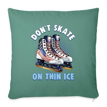 Patineur sur glace Patinage sur glace Patinage sur glace - Housse de coussin décorative 45 x 45 cm - vert sapin - Devant