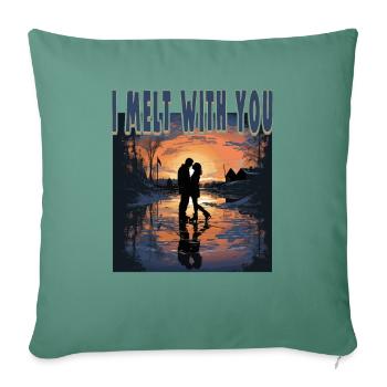 Patineur sur glace Patinage sur glace Patinage sur glace - Housse de coussin décorative 45 x 45 cm - vert sapin - Devant