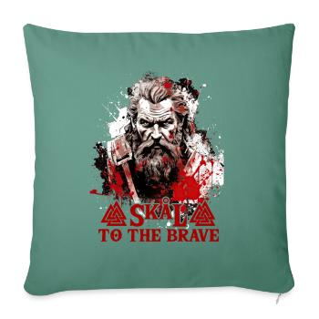 Skal à la courageuse culture viking - Housse de coussin décorative 45 x 45 cm - vert sapin - Devant