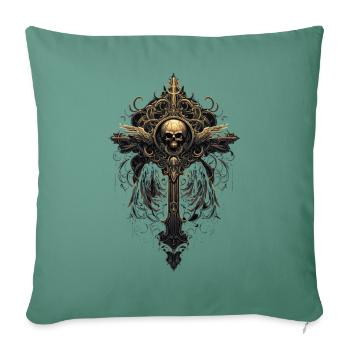 Gotisches Kreuz Goths Design Viktorianisch - Sofakissenbezug 45 x 45 cm - Tanngrün - Vorne