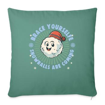 Schneeballschlacht - Préparez-vous les boules de neige sont - Housse de coussin décorative 45 x 45 cm - vert sapin - Devant