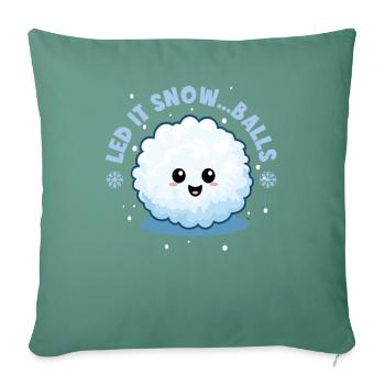 Bataille de boules de neige - Laissez neiger... Boules - Housse de coussin décorative 45 x 45 cm - vert sapin - Devant
