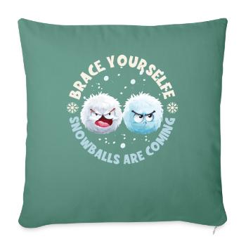 Schneeballschlacht - Préparez-vous les boules de neige sont - Housse de coussin décorative 45 x 45 cm - vert sapin - Devant