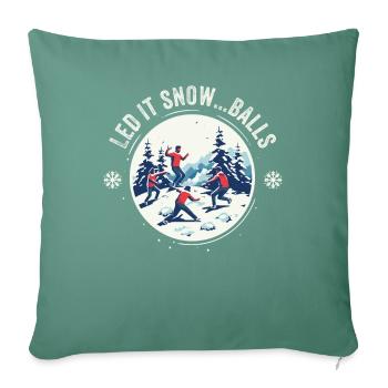 Bataille de boules de neige - Laissez-le neiger... balles - Housse de coussin décorative 45 x 45 cm - vert sapin - Devant