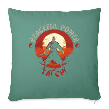 Tai Chi Taijiquan Pouvoir Paisible Tai Chi Chuan - Housse de coussin décorative 45 x 45 cm - vert sapin - Devant