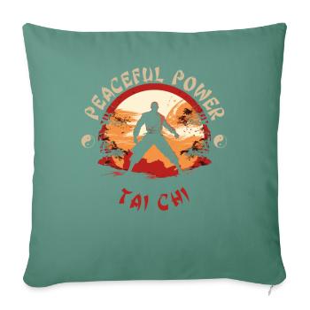 Tai Chi Taijiquan Pouvoir Paisible Tai Chi Chuan - Housse de coussin décorative 45 x 45 cm - vert sapin - Devant