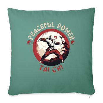 Tai Chi Taijiquan Pouvoir Paisible Tai Chi Chuan - Housse de coussin décorative 45 x 45 cm - vert sapin - Devant