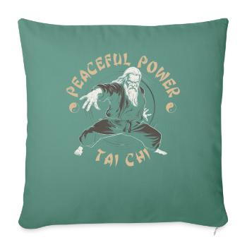Tai Chi Taijiquan Pouvoir Paisible Tai Chi Chuan - Housse de coussin décorative 45 x 45 cm - vert sapin - Devant