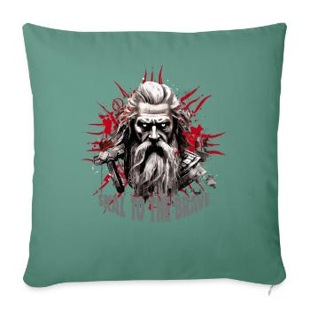 Skal à la courageuse culture viking - Housse de coussin décorative 45 x 45 cm - vert sapin - Devant