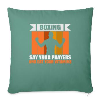 Boxeur Arts martiaux Entraîneur de boxe Boxe - Housse de coussin décorative 45 x 45 cm - vert sapin - Devant