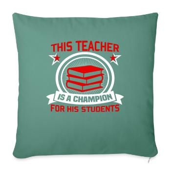 Meilleure idée de cadeau de pension pour les enseignants Étudiant - Housse de coussin décorative 45 x 45 cm - vert sapin - Devant