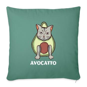 Conception d’avocat pour les végétariens et les végétaliens - Housse de coussin décorative 45 x 45 cm - vert sapin - Devant