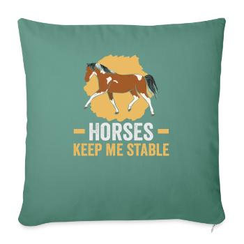 Reiter und Reitsport Design für Pferdeliebhaber - Sofakissenbezug 45 x 45 cm - Tanngrün - Vorne