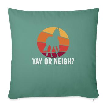 Equitation et design équestre pour les amoureux des chevaux - Housse de coussin décorative 45 x 45 cm - vert sapin - Devant